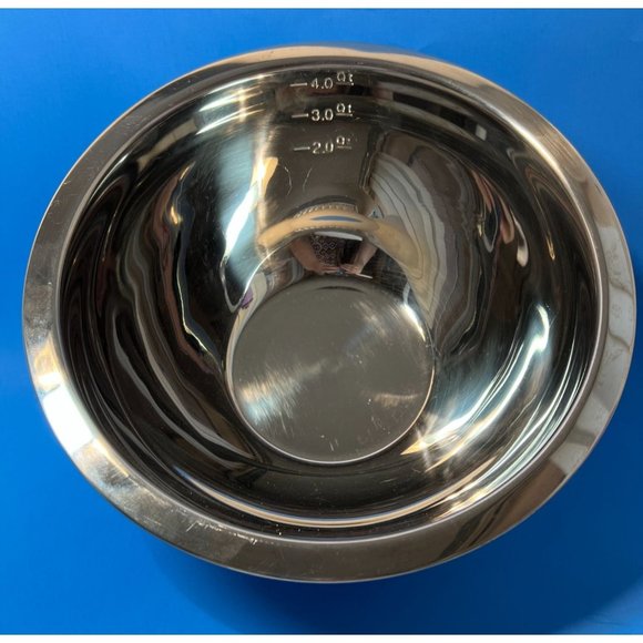 Wolfgang Puck Mixing Bowl Measurements Stainless Steel Rubber Bottom 2 - 4 Qt - Picture 1 of 8